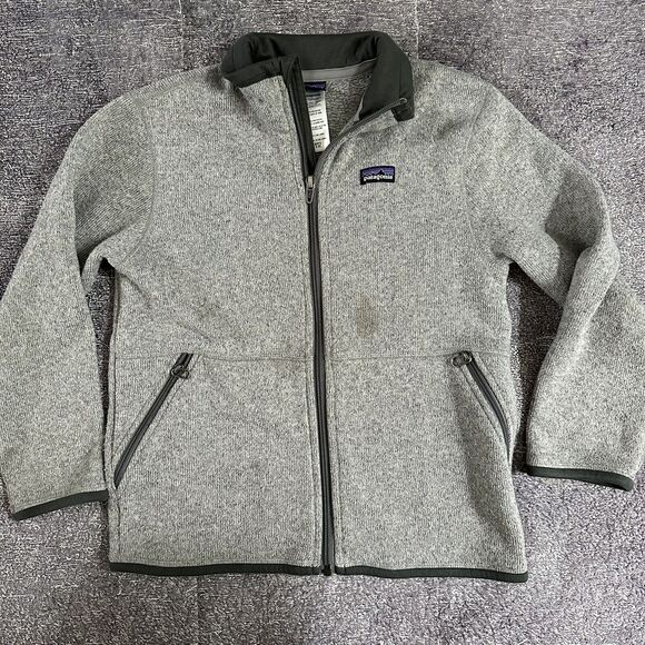 Boy's Patagonia Heather Gray Better Sweater Fleece Zip Up Jacket Sz Youth S (8)